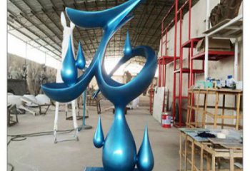 七臺(tái)河水滴雕塑，烤漆工藝，群雕不銹鋼水滴雕塑