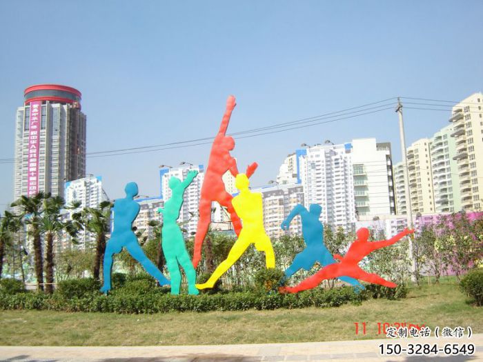 岳陽(yáng)投籃雕塑，剪影工藝制作，不銹鋼體育人物雕塑