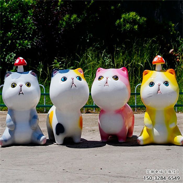 濟寧房地產(chǎn)貓咪雕塑，仿古動漫雕塑，公園動物制造