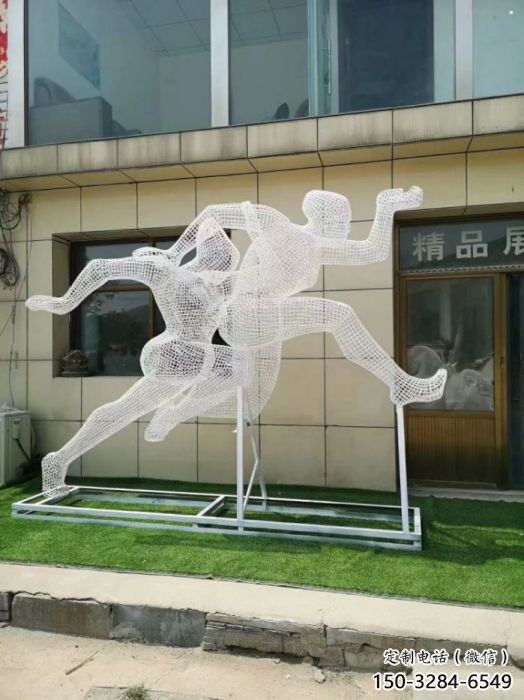 咸陽(yáng)鏤空體育雕塑供求，白鋼構(gòu)件，鐵藝人物雕塑觀賞型