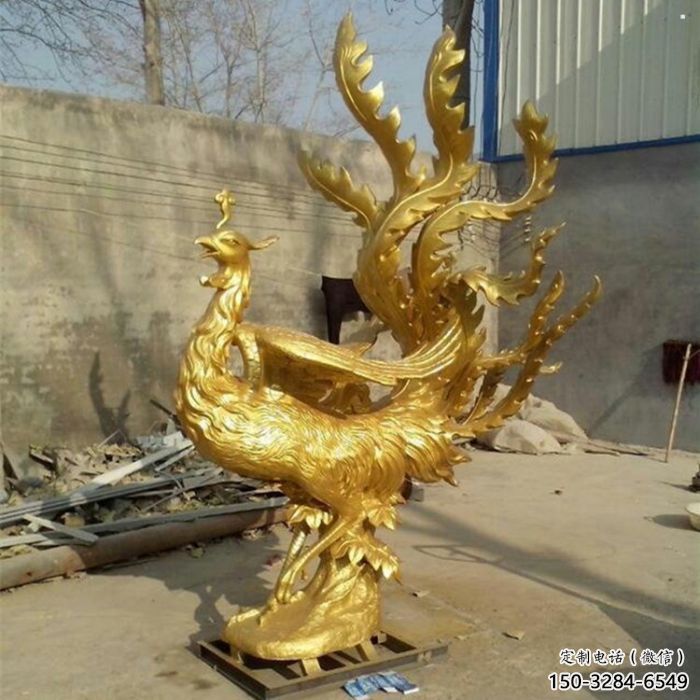 喀什鳳凰雕塑廠家，鍛造工藝，銅鳳凰雕塑廠家承接