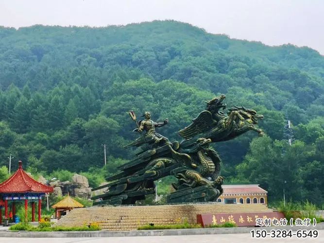 阿克蘇夸父逐日雕塑，鑄銅神話人物雕塑