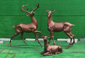 玉樹(shù)銅小鹿雕塑批發(fā)，鍛造工藝，小鹿銅雕塑承接