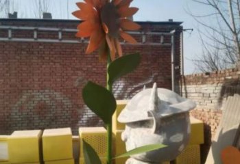 林芝太陽花雕塑工程，美陳雕塑，玻璃鋼太陽花雕塑廠家
