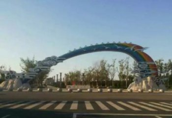 申扎云朵大門雕塑，公園美陳元素，不銹鋼云朵大門雕塑