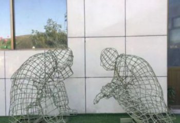 曲水鏤空對弈雕塑標準，廣場雕塑，鐵藝民俗人物雕塑供給