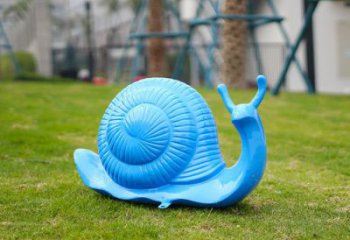 曲水彩繪蝸牛雕塑廠家，園林動物小品，玻璃鋼蝸牛雕塑生產(chǎn)