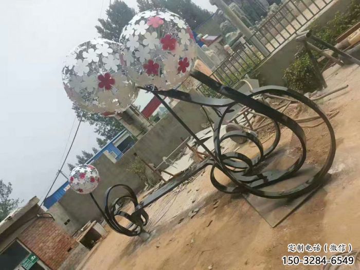 昆明大型蒲公英坐凳雕塑，現(xiàn)代元素設(shè)計(jì)，不銹鋼坐凳雕塑