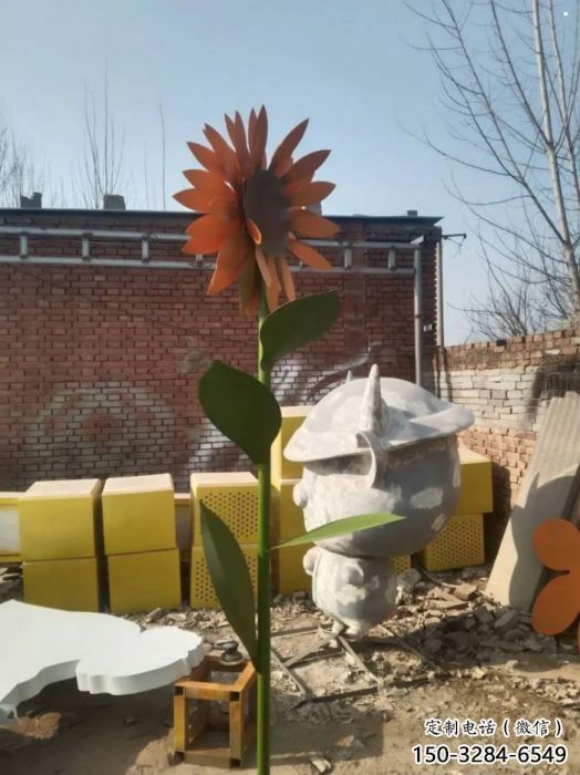 紹興太陽花雕塑工程，美陳雕塑，玻璃鋼太陽花雕塑廠家