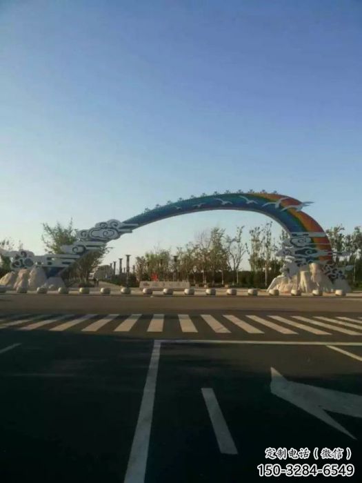 嘉興云朵大門雕塑，公園美陳元素，不銹鋼云朵大門雕塑