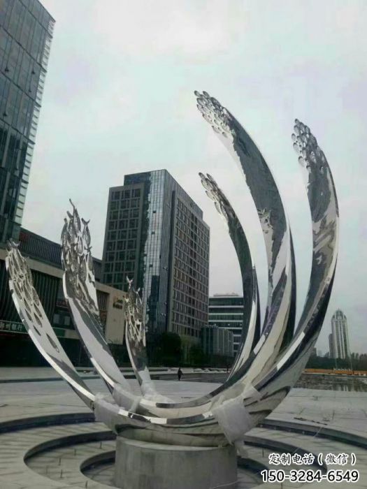 下城地面噴泉雕塑小品，圓環(huán)結(jié)構(gòu)概念，旱地水景噴泉體系