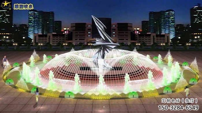 長壽水景搖擺噴泉雕塑，循環(huán)噴水模式噴泉雕塑加工
