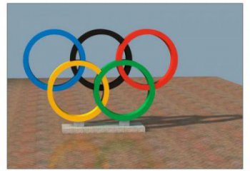 五華五環(huán)不銹鋼雕塑，現(xiàn)代景觀擺件，烤漆工藝制作