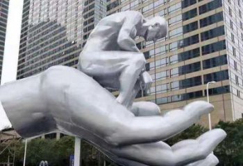 嘉興沉思者雕塑，景觀雕塑，手托人物雕塑廠家提供