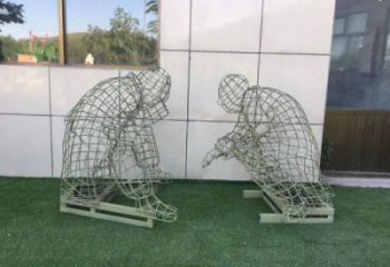 紹興鏤空下棋雕塑供需，廣場雕塑，鐵藝民俗人物雕塑選用
