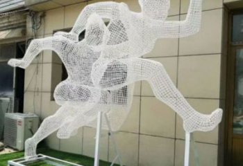 杭州鏤空健兒雕塑制造，校園雕塑，金屬鐵藝人物雕塑展品