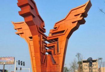 渝北城市精神堡壘雕塑，抽象建筑元素，廣場(chǎng)景觀雕塑小品