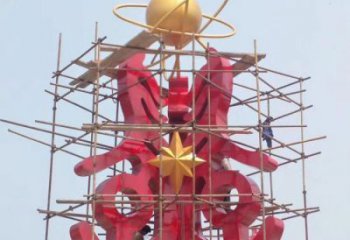 萬盛景觀科技之星雕塑選用，美陳雕塑，抽象不銹鋼科技之星雕塑標(biāo)準(zhǔn)