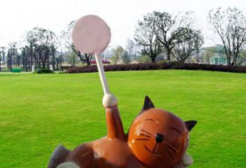 大渡口小區(qū)小貓雕塑，抽象系列，彩繪工藝