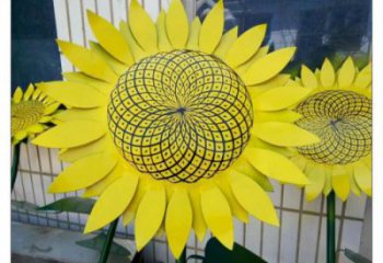 雙橋抽象花籃雕塑展品，小區(qū)雕塑，葵花花籃雕塑工程制作精選